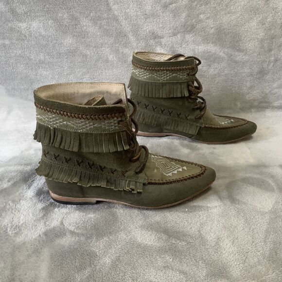 Freebird by Steven Tribe Boots Womens Size 6 Suede Embroidered Aztec Southwest - Picture 7 of 16
